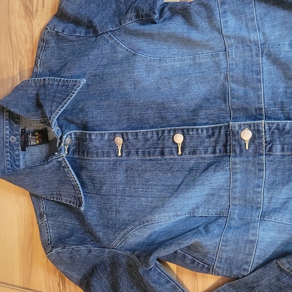 Vintage Y2K Denim Duster Jean Long Coat S - Picture 7 of 14